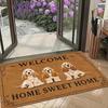 VIKAMA Niedlicher Cocker Spaniel Willkommens-Fußmatte Rutschfeste Schmutzfang-Eingangsmatte Wohnzimmer Schlafzimmer Teppich Heimdekoration