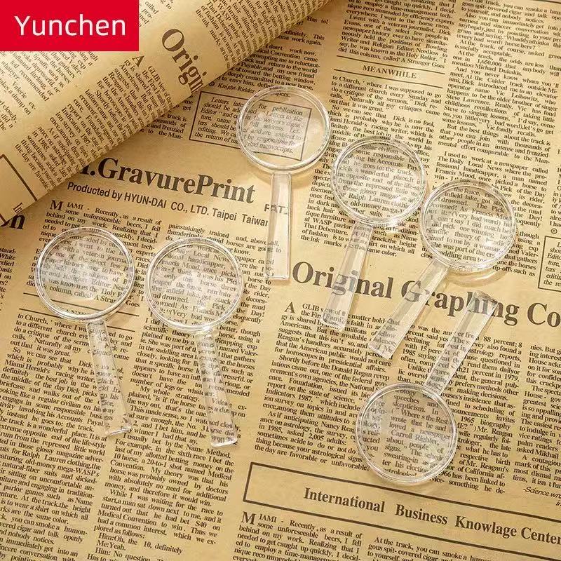 8~12pcs Magnifying Glass Handheld Transparent 9cm Children Observation Tools Home Outdoor Use Scientific Supplies Portable TMZ