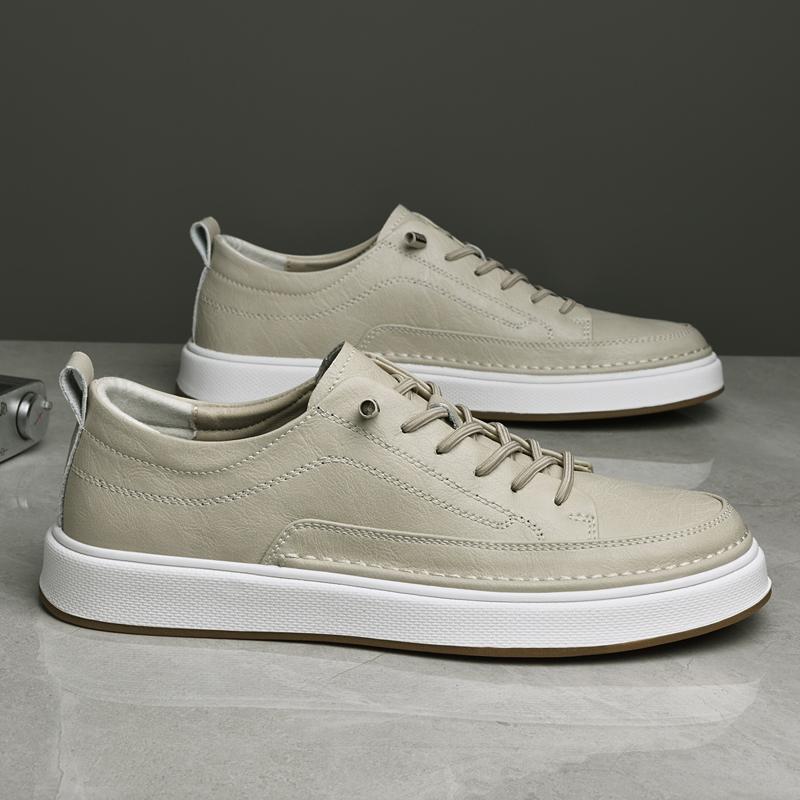 Fashion New Walking Men's Shoes Genuine Leather Casual Shoes Men Luxury Flats Soft Sneakers Fashion Designer All-Match Skateboard Shoe