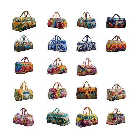 Bolsa de Gimnasio Patrón de Árbol Diseño de Autobús Bolso Acolchado con Correa Ajustable Asa Resistente Ropa Artículos de Tocador Bolsa de Viaje