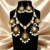 2026 European and American Retro Exaggerated Champagne Water Drop Jewelry Set Decoration Medieval Women's Ancient Gold Necklace Earrings
