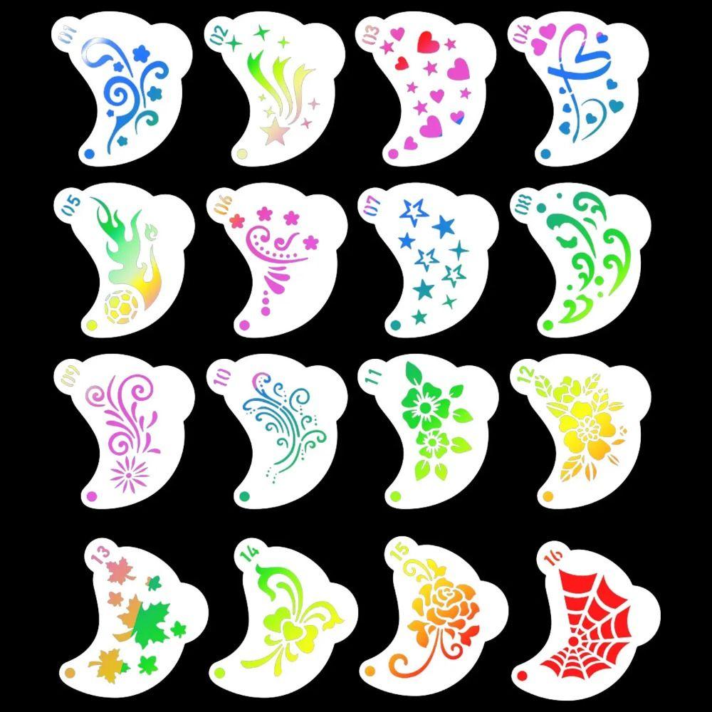 Assorted Designs Body Art Stencils Washable DIY Makeup Tools Face Painting Stencils Carnival Night