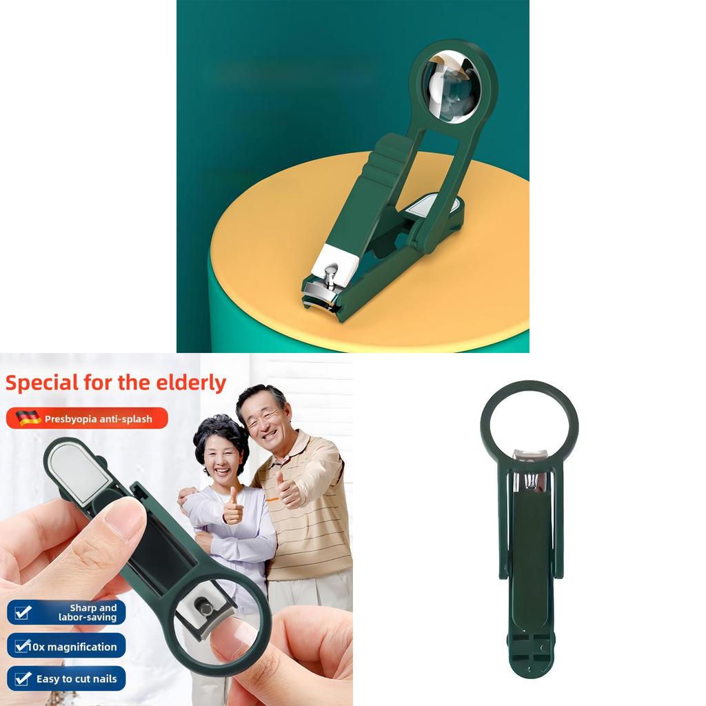 Multifunction Stainless Steel Nail Clipper With Magnifier For Elderly And Home Use