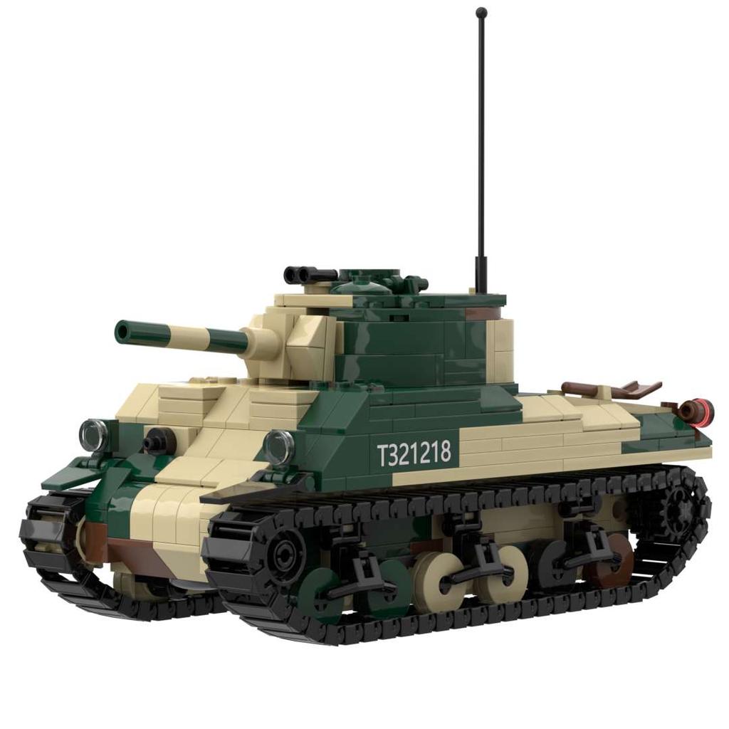 Camouflage M4A2 Sherman Medium Tank Brick Toy US Marines Building Block Set Army Compatible with Brands