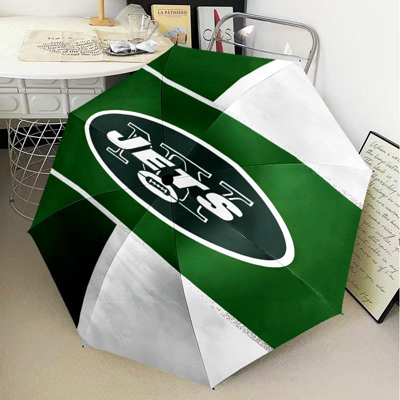 Jets Football Umbrella Folding Umbrella, Automatic Umbrella 8-Frame for Travel, Camping Use Gift for Halloween Christmas
