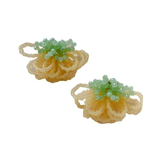 Handmade Beaded Earrings Boho Beaded Flower Earrings Floral Drop Earring Women's Summer Beach Jewelry