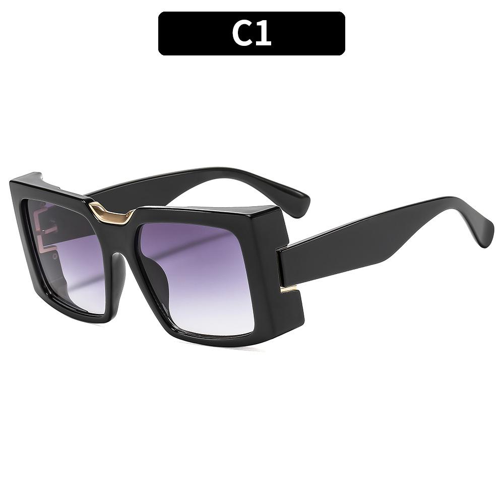 Women's sunglasses, men's and women's fashion square large-frame sunglasses