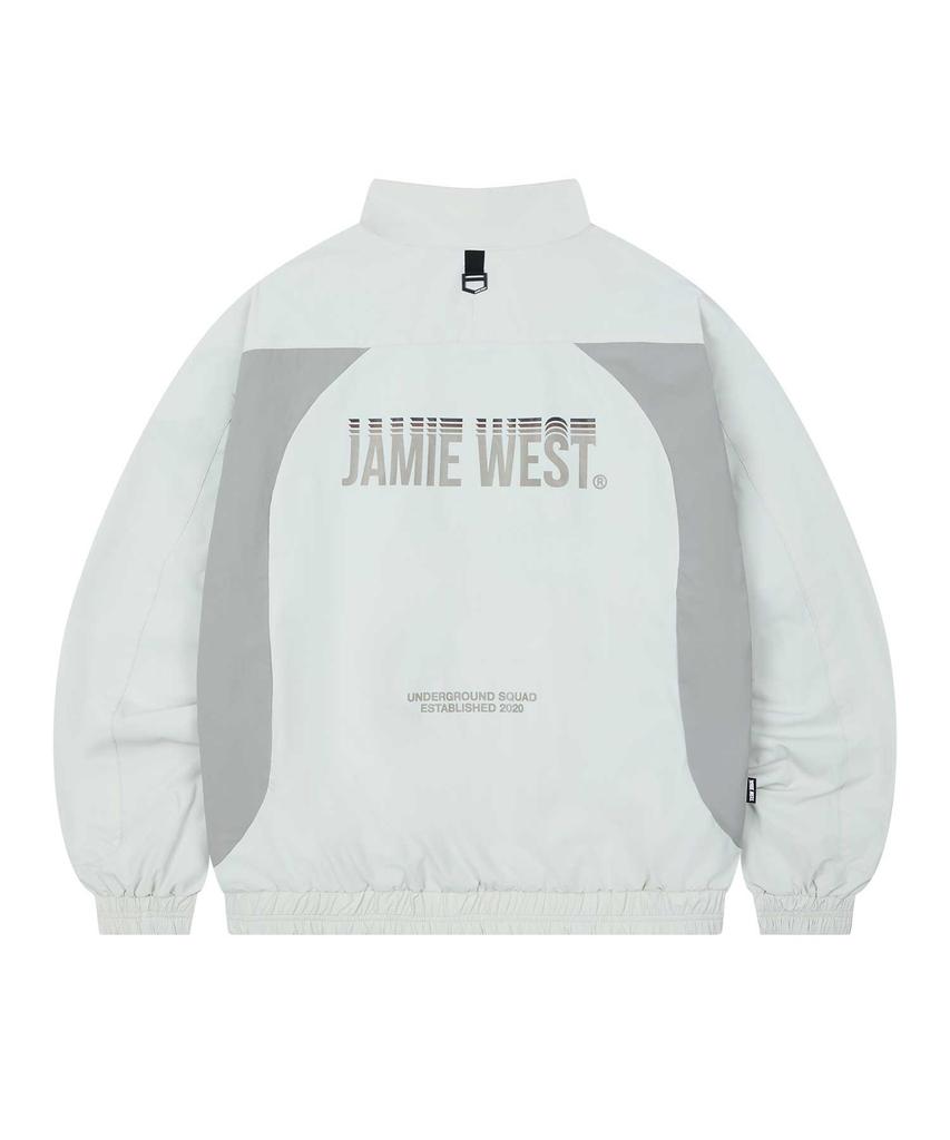 JAMIE WEST Nylon Spandex Washer Windbreaker (Grey)