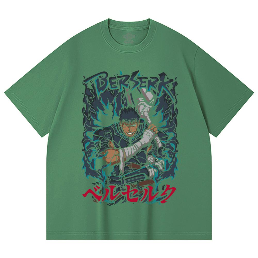 230 Gsm 100% Cotton Berserk V10 Print Unisex Heavy Cotton T Shirt