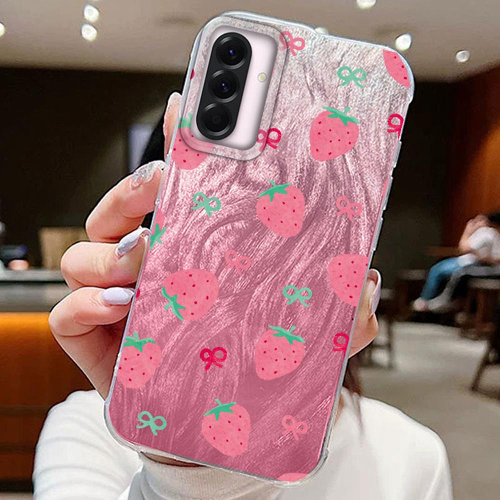 

Градиентные розовые чехлы для телефонов с цветами и бантом для Samsung Galaxy A56 A26 A36 A16 A55 A25 A14 S25 S24, силиконовые парные Fundas, чехол-накладка Samsung A16