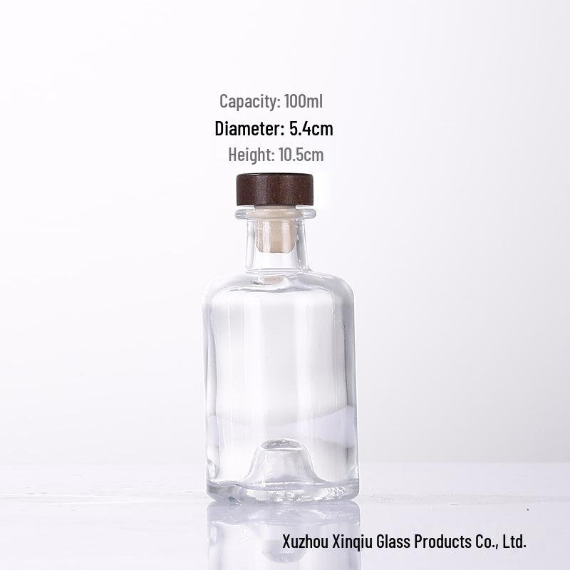 Glass Baijiu & Plum Wine Bottle with Concave Bottom - Ideal for Homebrewing and Infusions