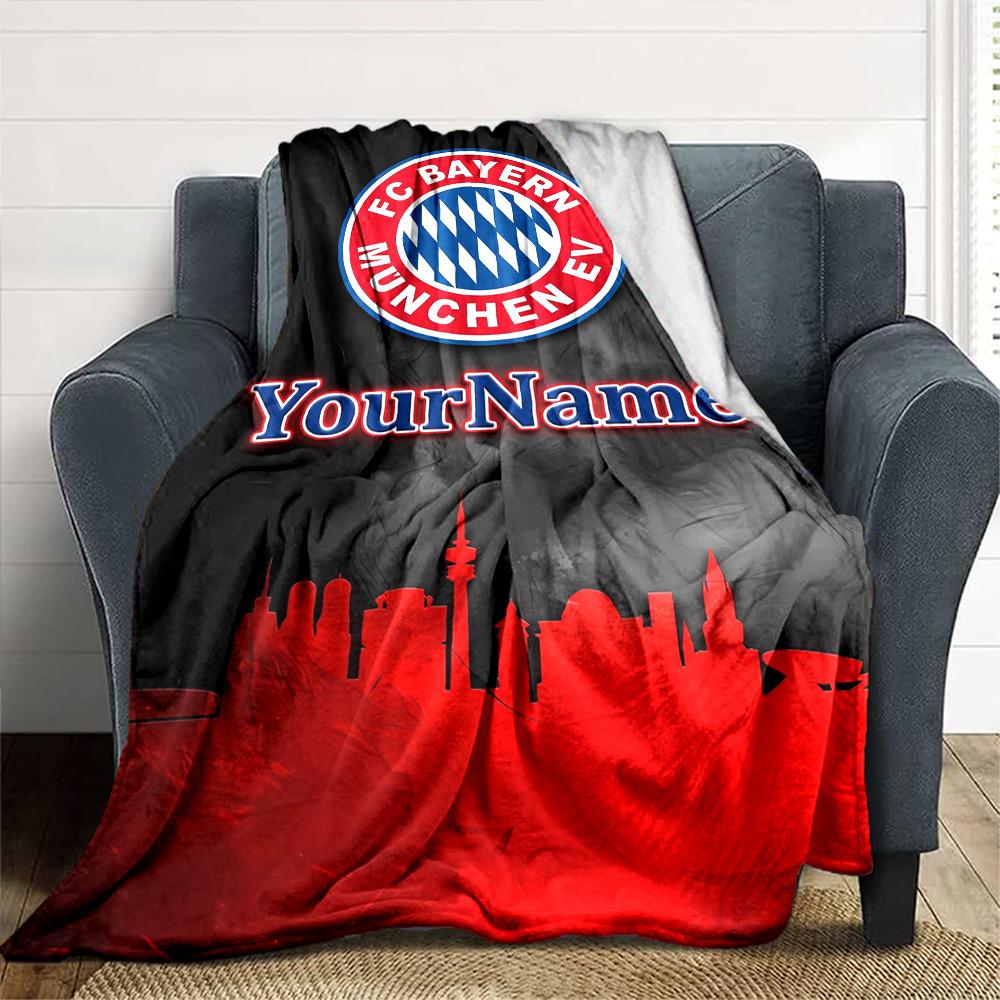 Bayern Munich Customize Your Name Blanket Lightweight Customizable Blanket Comfortable for Seaside Livingroom Bed Living Room Four Seasons Universal