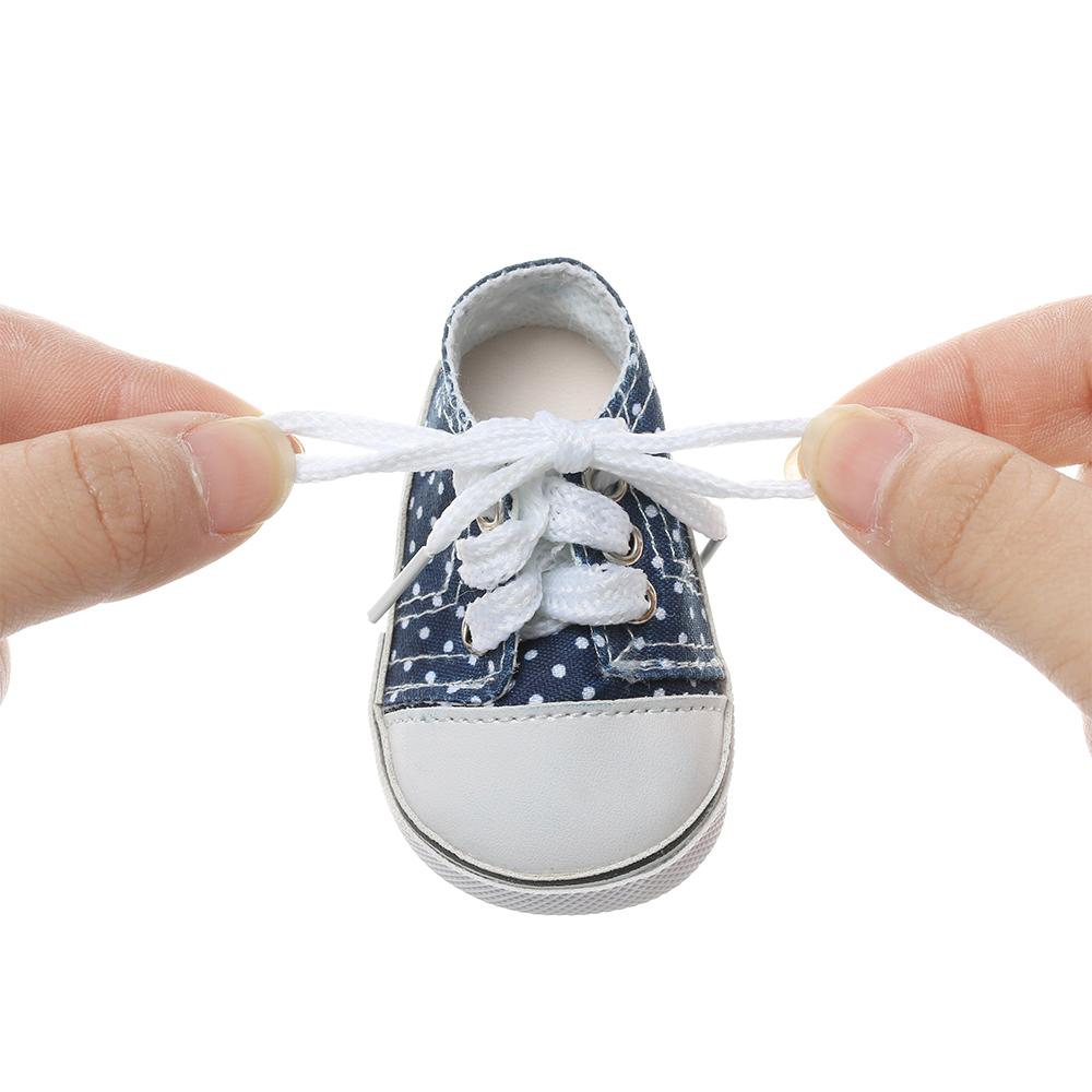 7cm Handmade 18 Inches Doll Birthday Gifts Doll Accessories Wave Point Shoes Doll Shoes Canvas Shoes