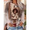 Autumn Winter Fashionable Comfortable Cute Women's Long Sleeved T-shirt Casual Loose Plus Size Personalized T-shirt