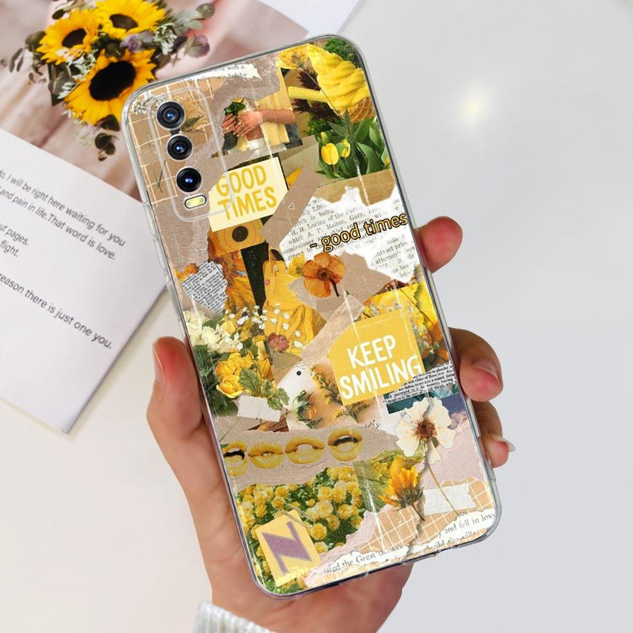 For Vivo Y11s Y12s Case V2028 V2026 V2033 Popular Flower Clear Silicon Back Cover For Vivo Y20 Y20i Y20s V2029 V2027 V2032 Funda