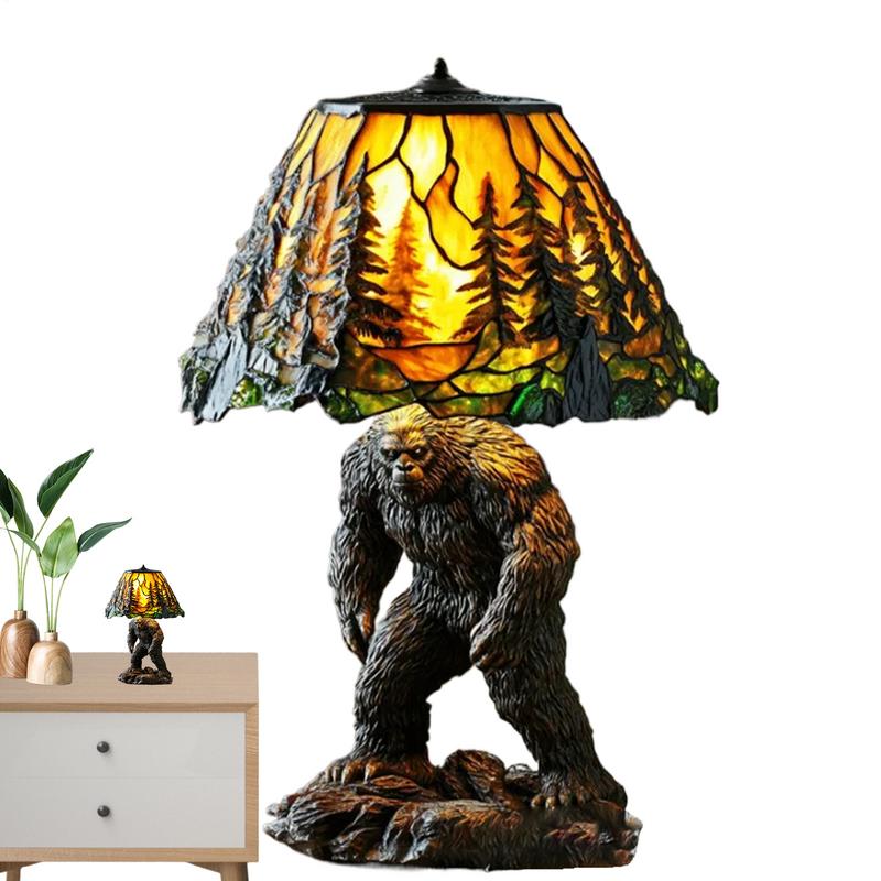 Animal Table Lamp LED Animal Bedside Table Lights Handmade Resin Sculpture Lamp Colorful Night Lighting for Nursery Bedroom Home