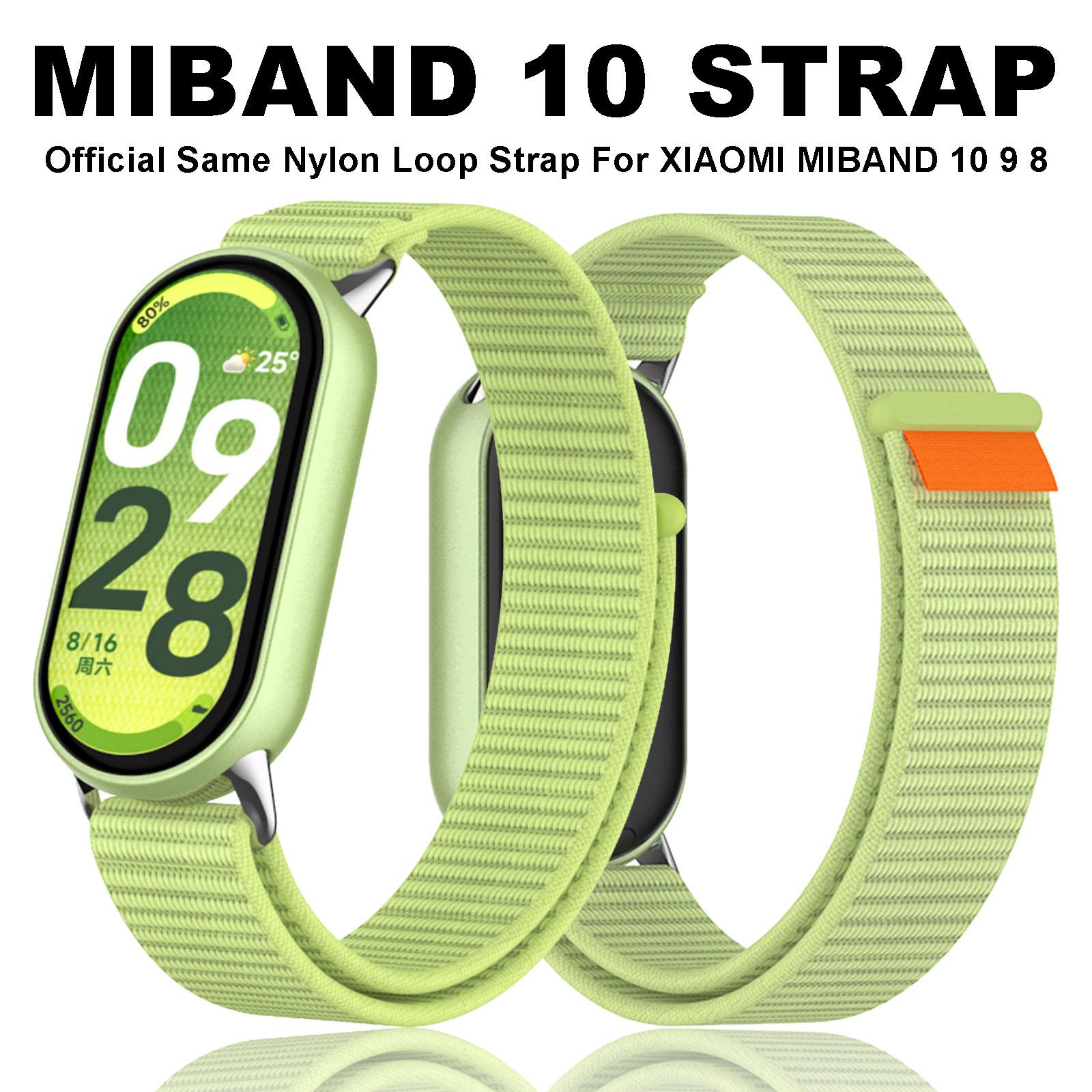 

Нейлоновий дихаючий ремінець для Xiaomi Mi Band 10 9 8 Браслет Металева головка Частинки для Mi Band 10 9 8 NFC Аксесуари Mi Smart Band 10/10NFC