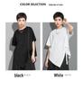 Summer Casual Irregular T-Shirt with Woven Stripes and Loose Short Sleeves
