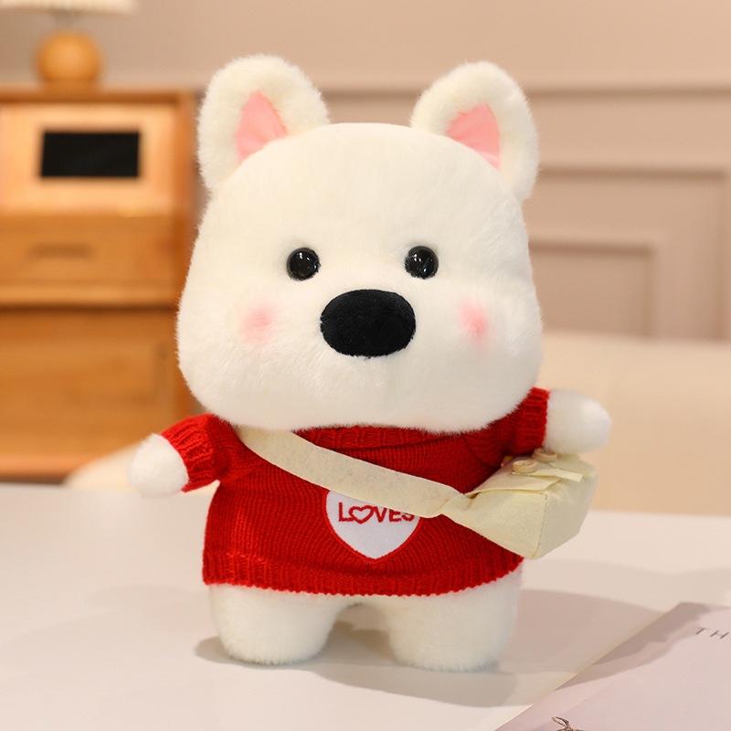Cartoon Cute Dressing West Highland Doll Plush Toy Puppy Dog Doll Girl Company Soothing Doll