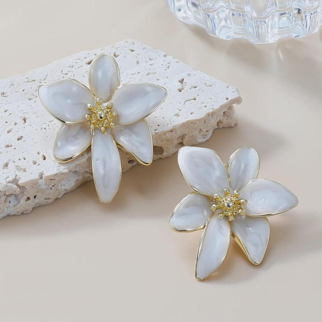Alloy Floral Drop Earrings - European & American Style