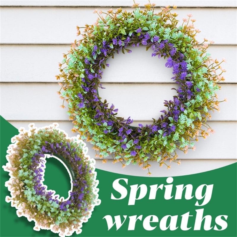 Hanging Artificial Wreath Pendant Easter Gifts Easter Door Sign Artificial Easter Wreath Ornaments Spring Sign