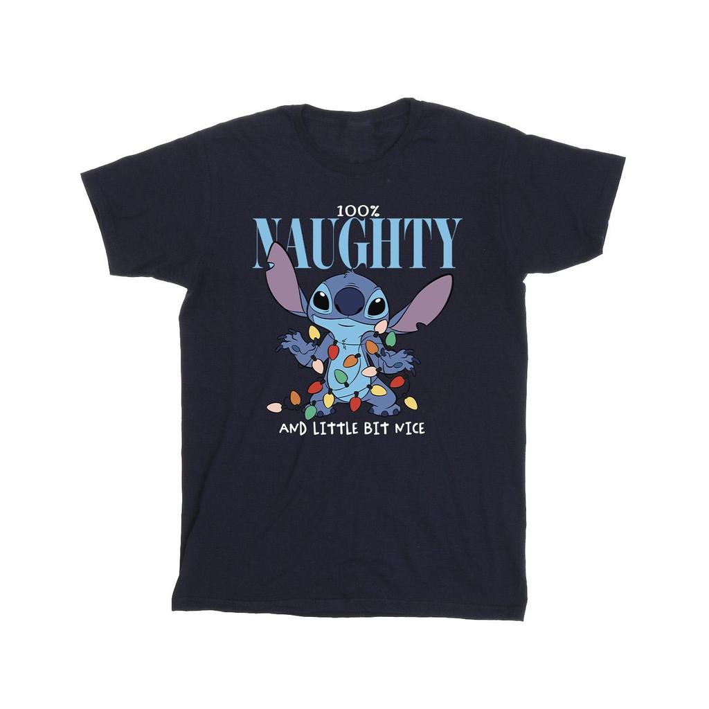Disney Mens Lilo & Stitch Naughty & Nice T-Shirt
