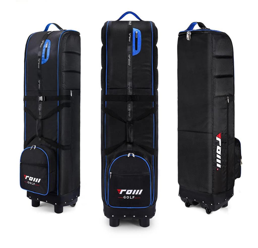 FMAFNLY Golftasche Golf Reiseabdeckung mit faltbarer Golf-Fluggesellschaft Golftasche Reiseabdeckung Passend für bis zu Schwarz Blau Abdeckung, Räder, Tasche, Koffer, Widerstandsfähig, 9,5"/48"
