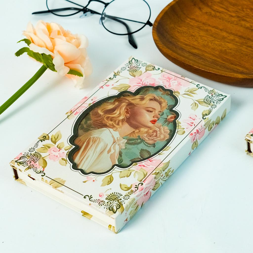 Romantic Rose Girl Series Retro Style High Value Hard Shell Portable Magnetic Notebook