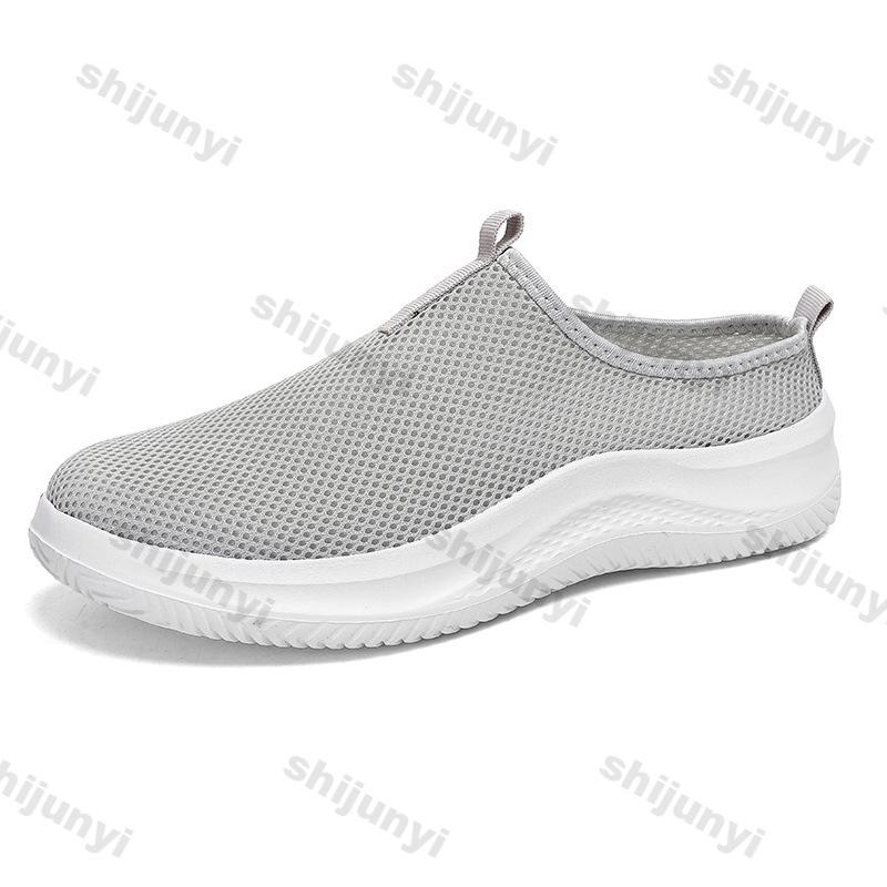 Fashion Large Size Men's Shoes 2025 Summer New Mesh Breathable Non Slip Casual Shoes Outdoor Lightweight Comfortable Flat Slippers