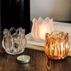 Vintage Tulip Glass Candle Holder Romantic Wedding Clear Table Candle Ornament Home Jewelry Accessories Craft Gifts Home Decor