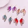 1Pairs Gold Plated Crystal Butterfly Wing Drop Dangle Earrings For Women Wedding Jewelry