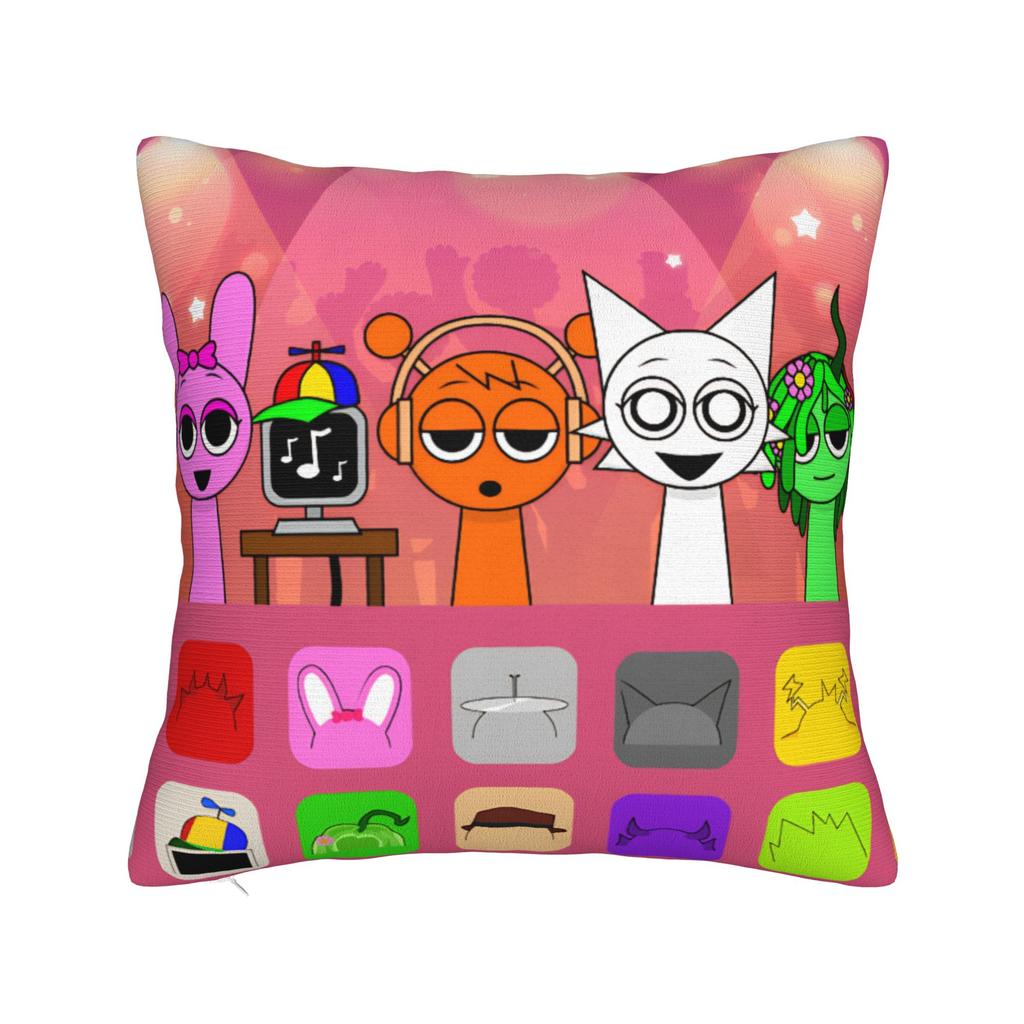 Sprunki Game Square Pillow Cases Cartoon Cushion Cover Fashion Polyester Decor Pillowcover for Car 45x45cm