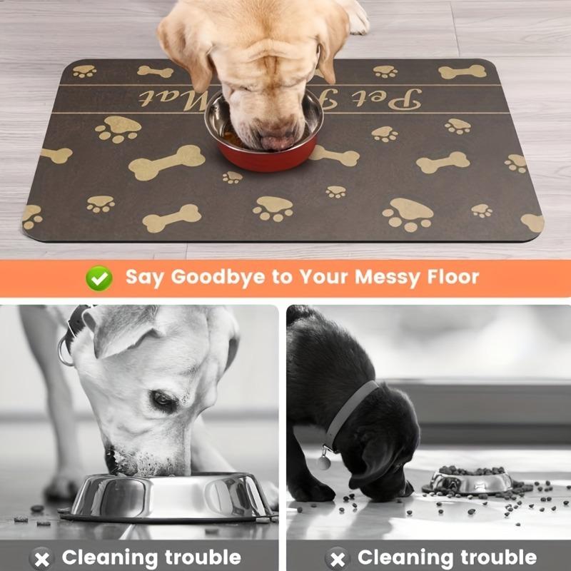 Platzset für Haustiere, keine Flecken, schnelltrocknend, saugfähig, Hundefutternapf-Unterlage, Futtermatte für Katzen, Trink- und Fütterungsplatzset für Katzen und Hunde, Futterpads für Haustiere