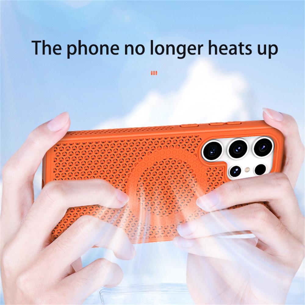 Magnetic For Magsafe Heat Dissipation Phone Case For Samsung S25 S24 S23 Ultra S22 Plus FE Luxury Shockproof Protection Cover