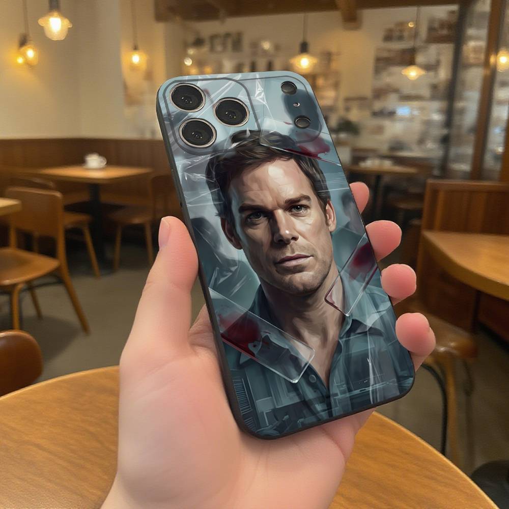 D-Dexter Morgan Phone Case For iPhone 17,16,15,14,13,12,11,Pro,Max,Plus Black Soft Cover