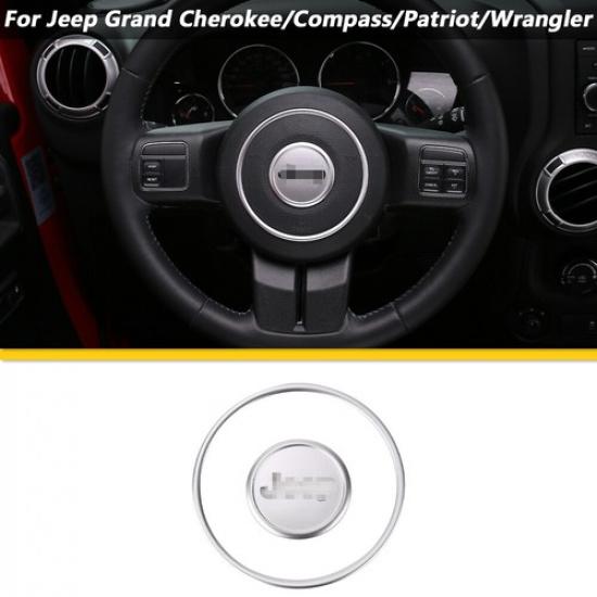 Steering Wheel Center Cover Trim Frame For Jeep Wrangler JK Compass 2011+ Silver