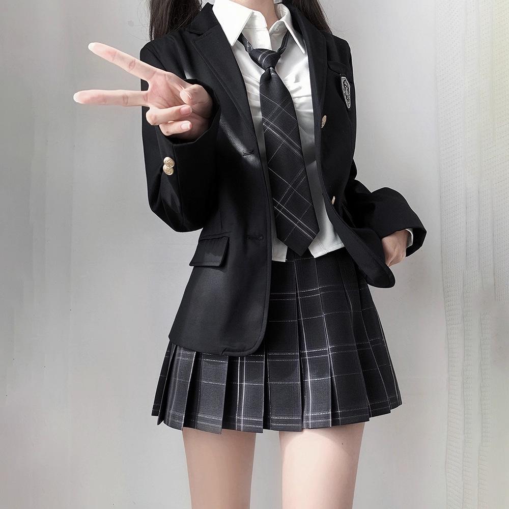 Japanese Style Mid-Length JK Uniform Blazer Set for Female Students - Spring & Autumn