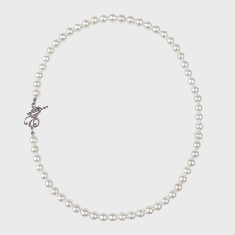 Eireve LOGO&PEARL BEADED NECKLACE