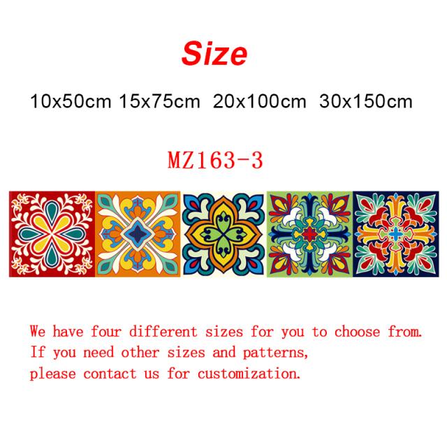 

Красочный узор, керамическая плитка, стикеры на стену, столы, ванная комната, кухня, домашний декор, наклейки на стены, водостойкая пленка и палочка, ПВХ, художественная фреска 15cmX75cmX1pc