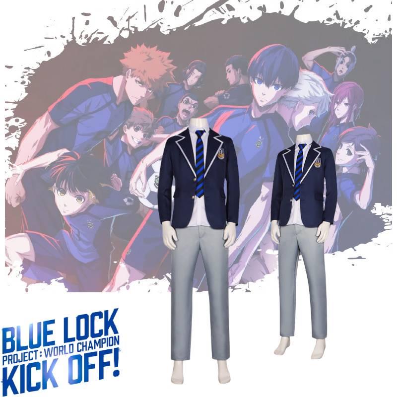 Blue Lock Cosplay Suit Isagi Yoichi School Uniforms Coat Tie Shirt Pants Costume