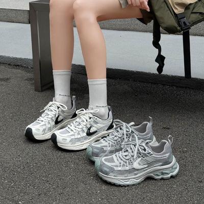 Leder-Plateau-Dad-Schuhe Damen Herbst Neu Vielseitig Höhensteigernd Lässig Sportschuhe Atmungsaktiv Laufschuhe