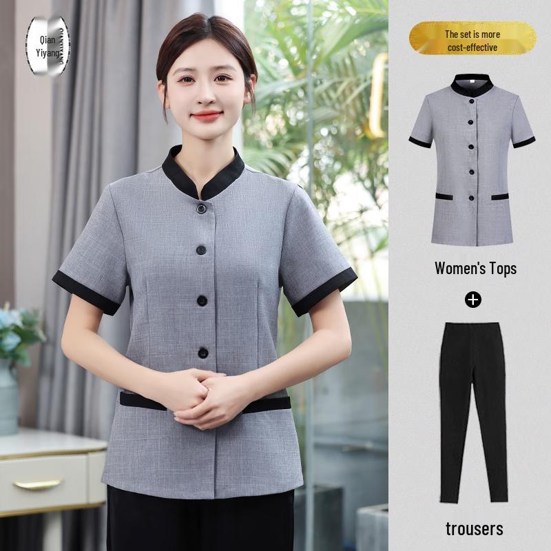 Summer Short Sleeve Cleaning Work Uniform 2XL