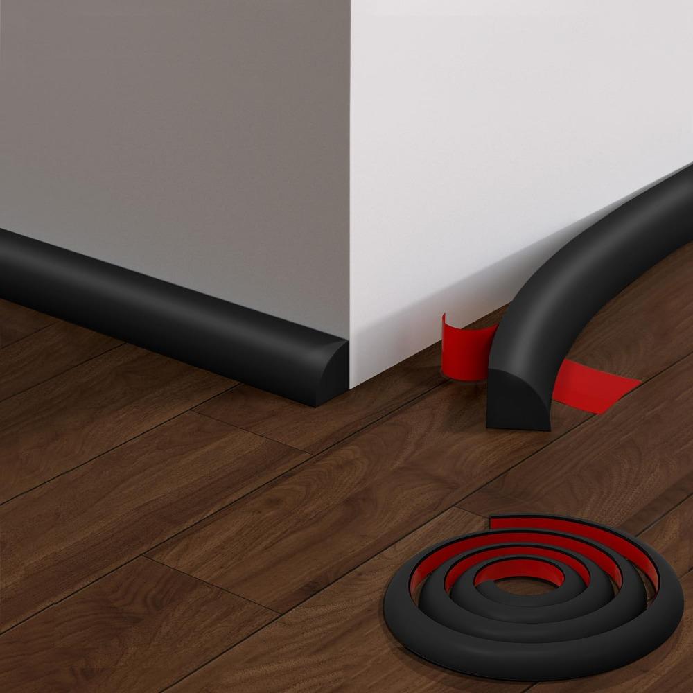 Peel and Stick Quarter Round Molding Wall Corner Protection Floor Shoe Molding  Staircase