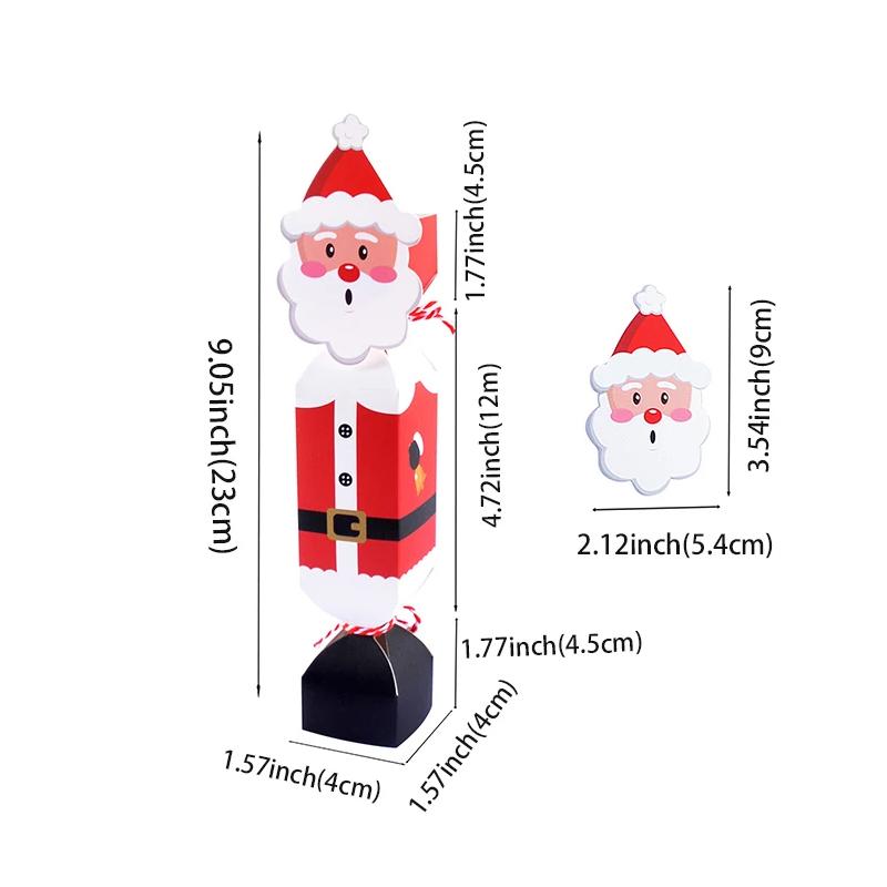 Різдвяна подарункова коробка для пакування подарунків, подарункові пакети, мультяшний дизайн, DIY 3D дизайн, товари для вечірок, для упаковки цукерок, креативні, 24 шт./набір