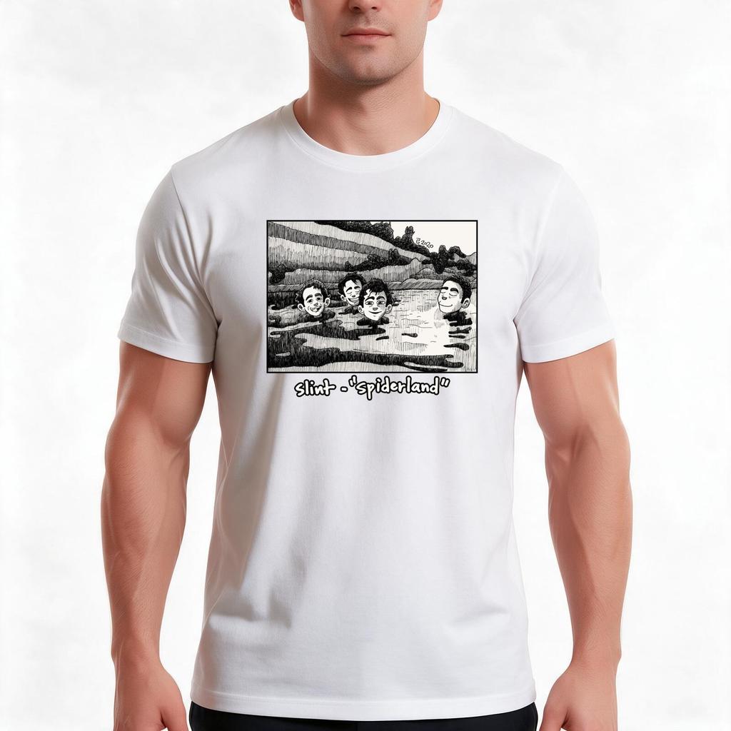 Slint Spiderland Logotitle Fanartwork Tshirt Summer Casual Cotton Tee Oversized Streetwear Tops Vintage Graphic Print
