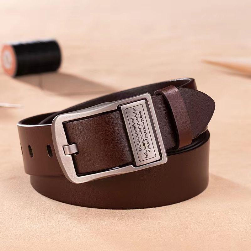 Trendy Men's Pin Buckle Leather Belt - Casual Versatile Waistband for Jeans