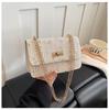 2026 Chic Straw Woven Floral Lace Square Bag - Women's Fashionable Chain Crossbody