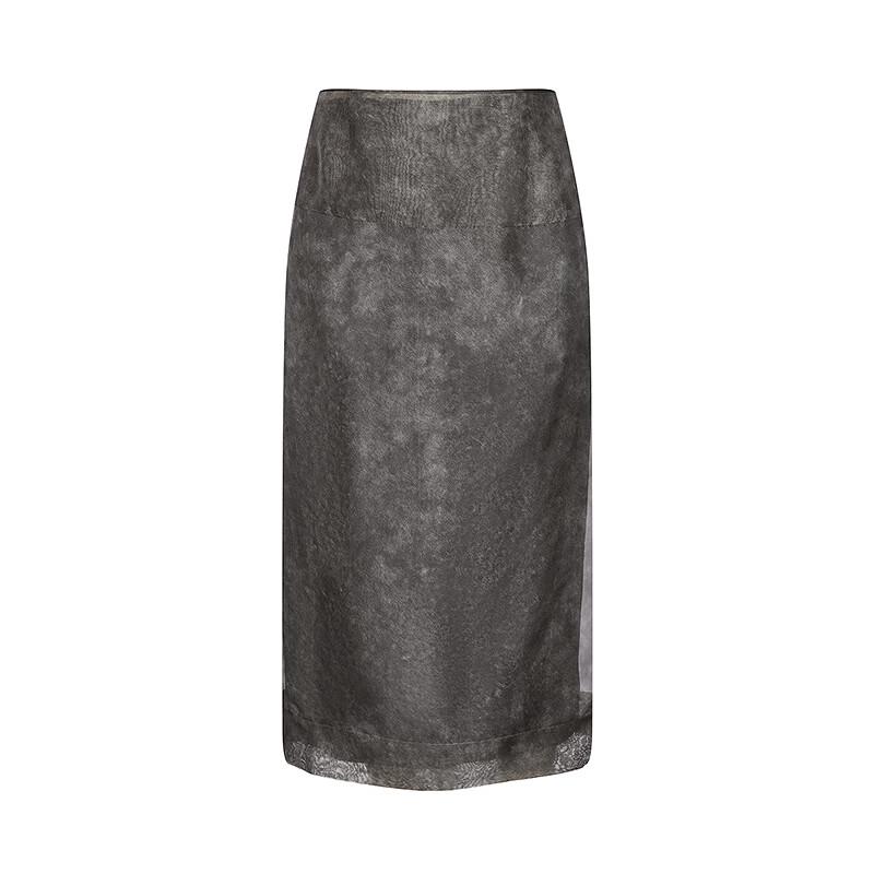 Less 2026 Spring Mulberry Silk Straight Long Skirt