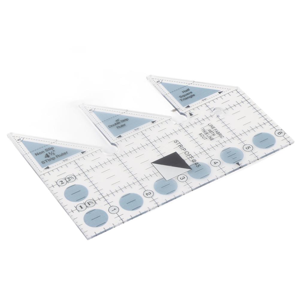 Ruler Grids 456090 Degree Double Strip Ruler Transparent Acrylic Non Slip Quarter Triangle