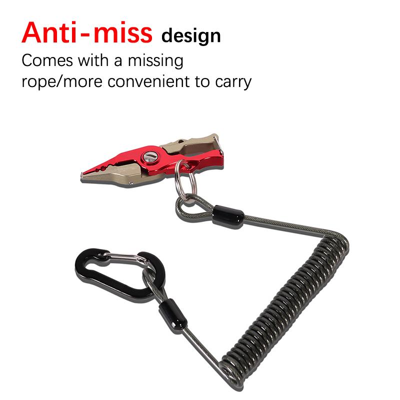 Fishing Missed Rope Anti-Lost Spiral Spring Lure Pliers Lanyard Wire Spring Rope Prevent Rod Drop Lose Tool Fishing Accessories